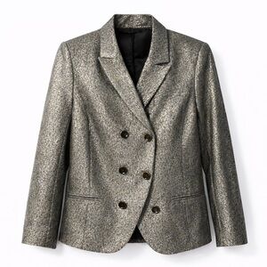 DVF Gunmetal Shimmer Blazer